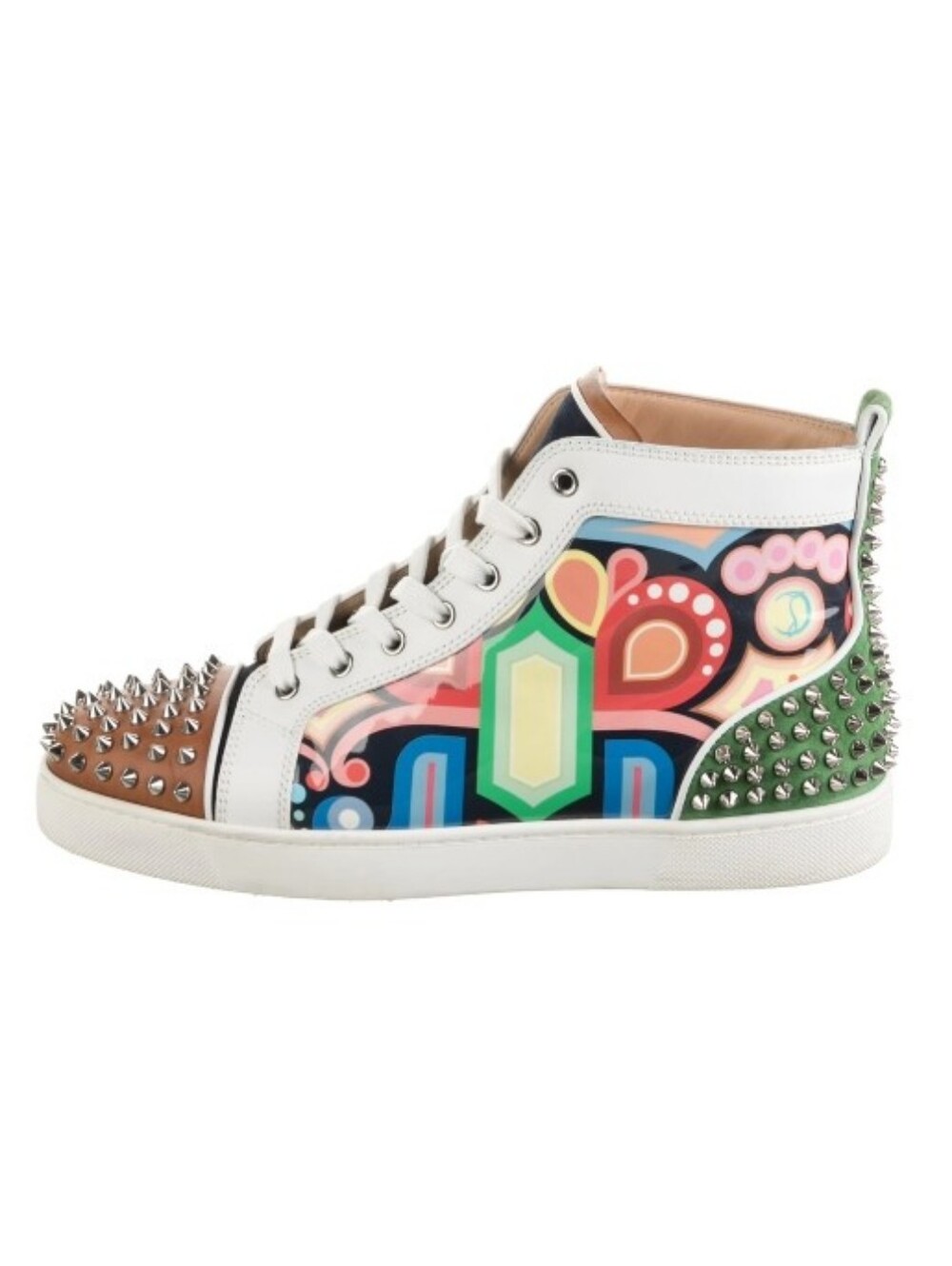 Christian Louboutin Louis Spikes Studded Colorful High Top Sneakers Men Size 39
